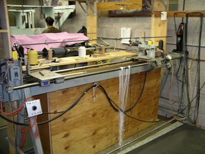 Air operated string jig - many machines in the Martin factory are powered by air